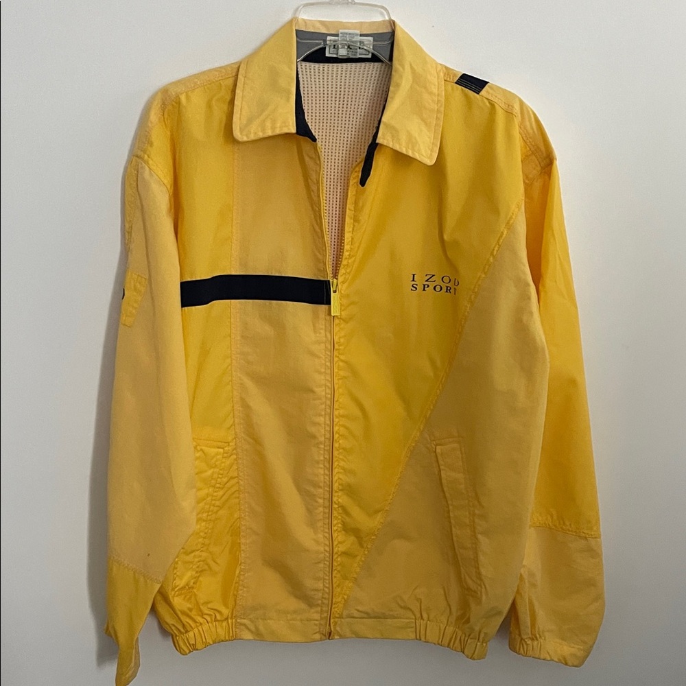 Izod Sport Yellow Windbreaker Jacket Women's Size S